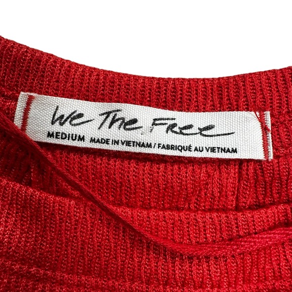 We The Free Thermal Jersey Top Size Medium Coral Rust Thumb Holes Slit Side Boho - Picture 12 of 15